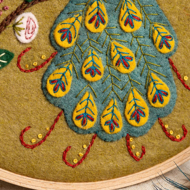 Flamboyant Peacock Appliqué Hoop Craft Kit by Corinne Lapierre Limited
