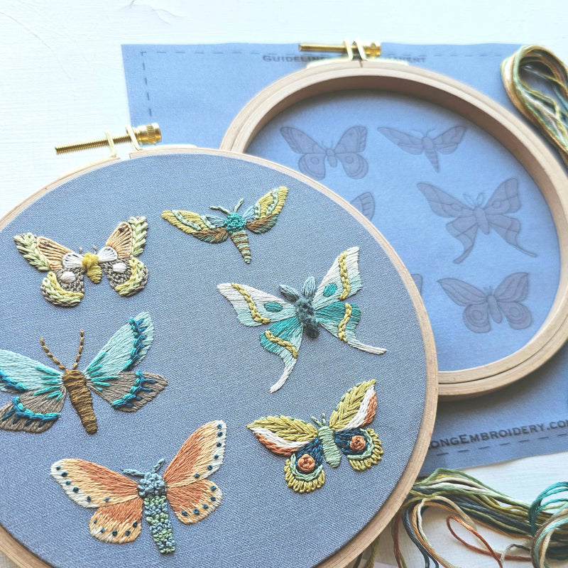 Moth Sampler Embroidery Kit by Jessica Long Embroidery
