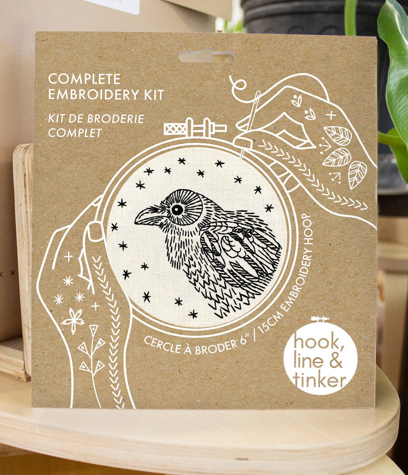 Raven - Nevermore Complete Embroidery Kit by Hook, Line & Tinker