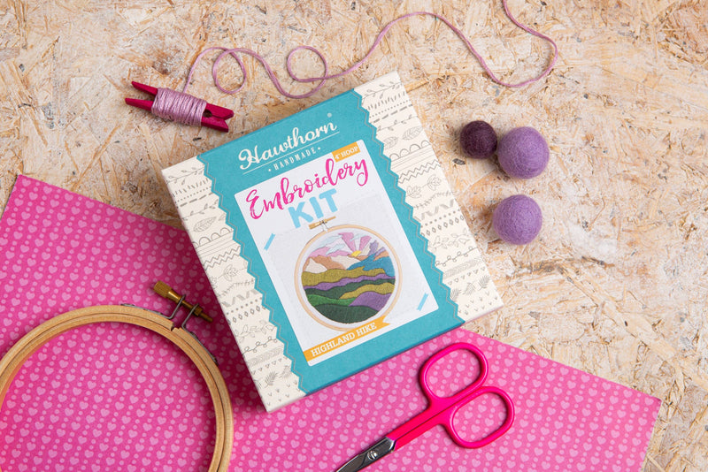 Highland Hike Mini Embroidery Kit | Complete Craft Kit for Beginners by Hawthorn Handmade