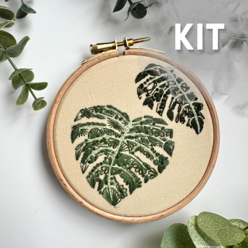 Mighty Monstera Mini Kit by Nest Embirdery