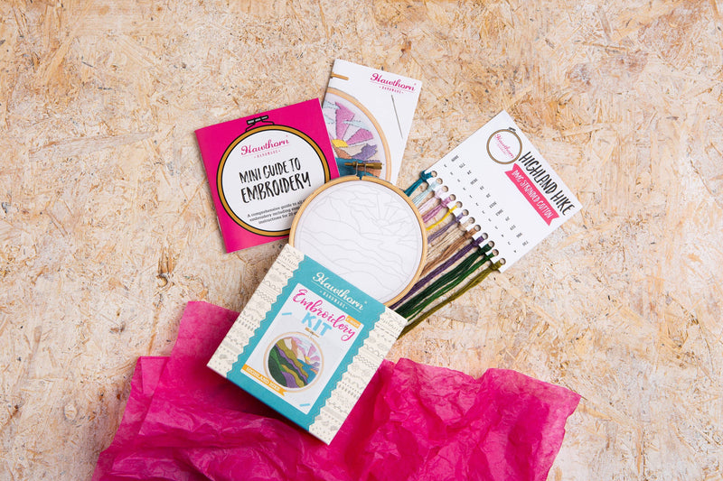 Highland Hike Mini Embroidery Kit | Complete Craft Kit for Beginners by Hawthorn Handmade