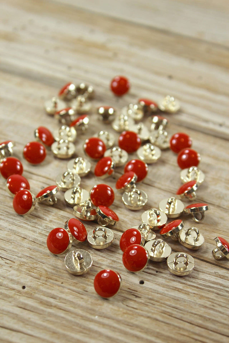 Chic Vermillion Red Tail Button by Eglantine et Zoé