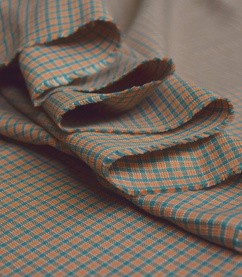 Moreen Plaid Fabric in Toffee by Cousette