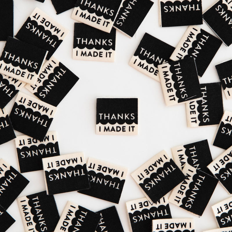 Thanks I Made It Organic Cotton - Sewing Woven Label Tags by Sarah Hearts