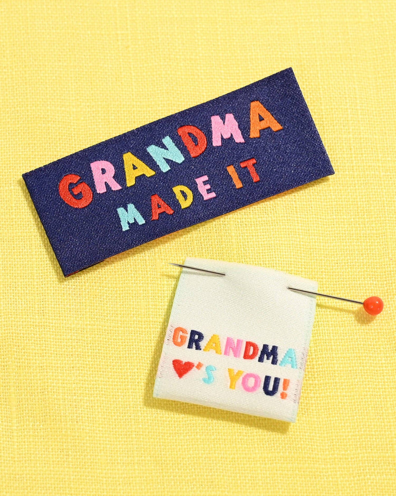 Grandma Made It/Grandma Loves You! Woven Labels | Case of 6 Units