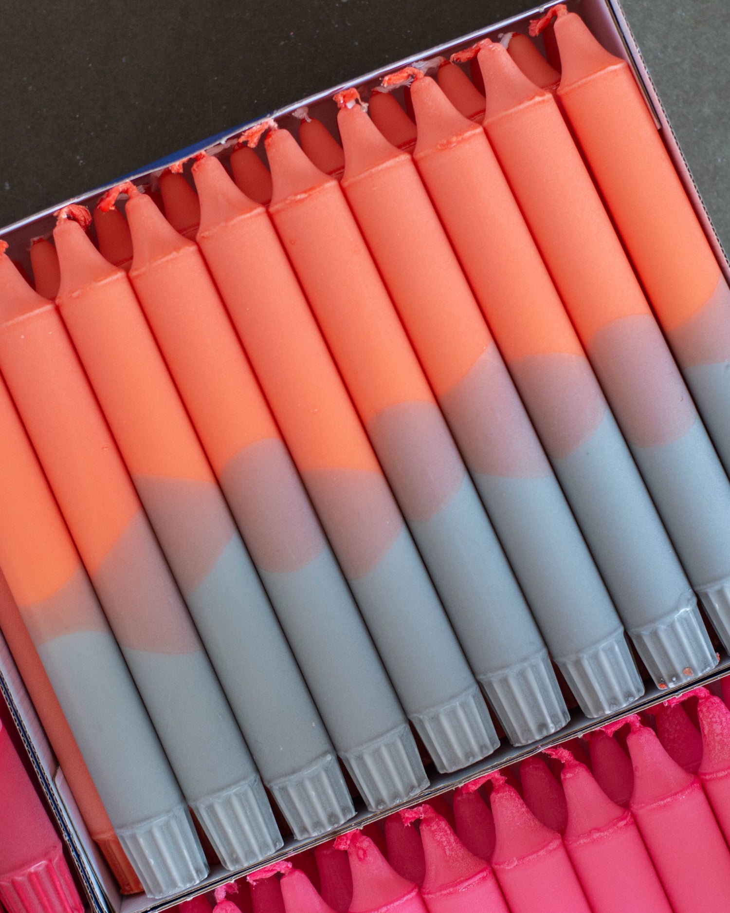 Nordtrice Taper candles- Fall vibes (Orange/Grey)