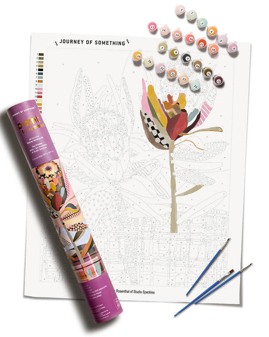 Paint by Numbers Kit & Canvas "Two Protea" by Bec Rosenthal of Studio Speckles
