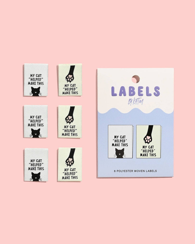 My Cat "Helped" Make This Woven Labels