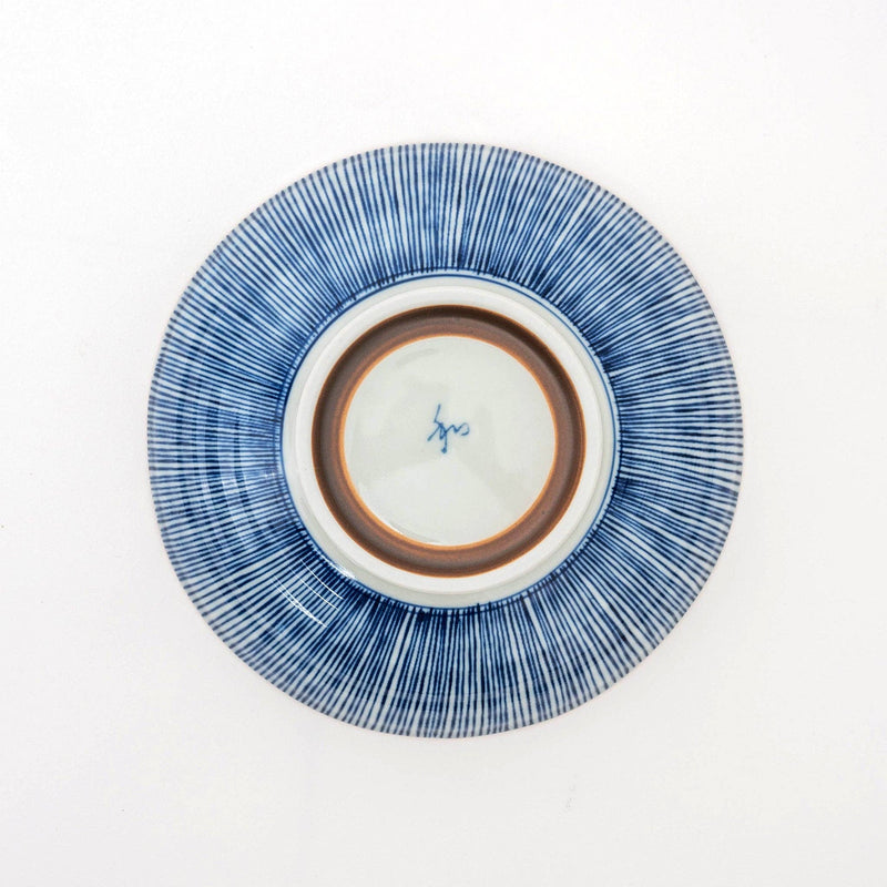 Handmade Hasami Yaki Indigo Tokusa Shallow Bowl