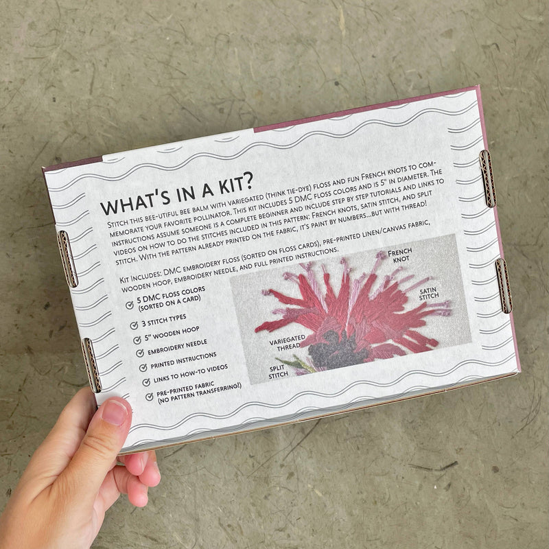 DIY Embroidery Kit - Bee Balm (5")
