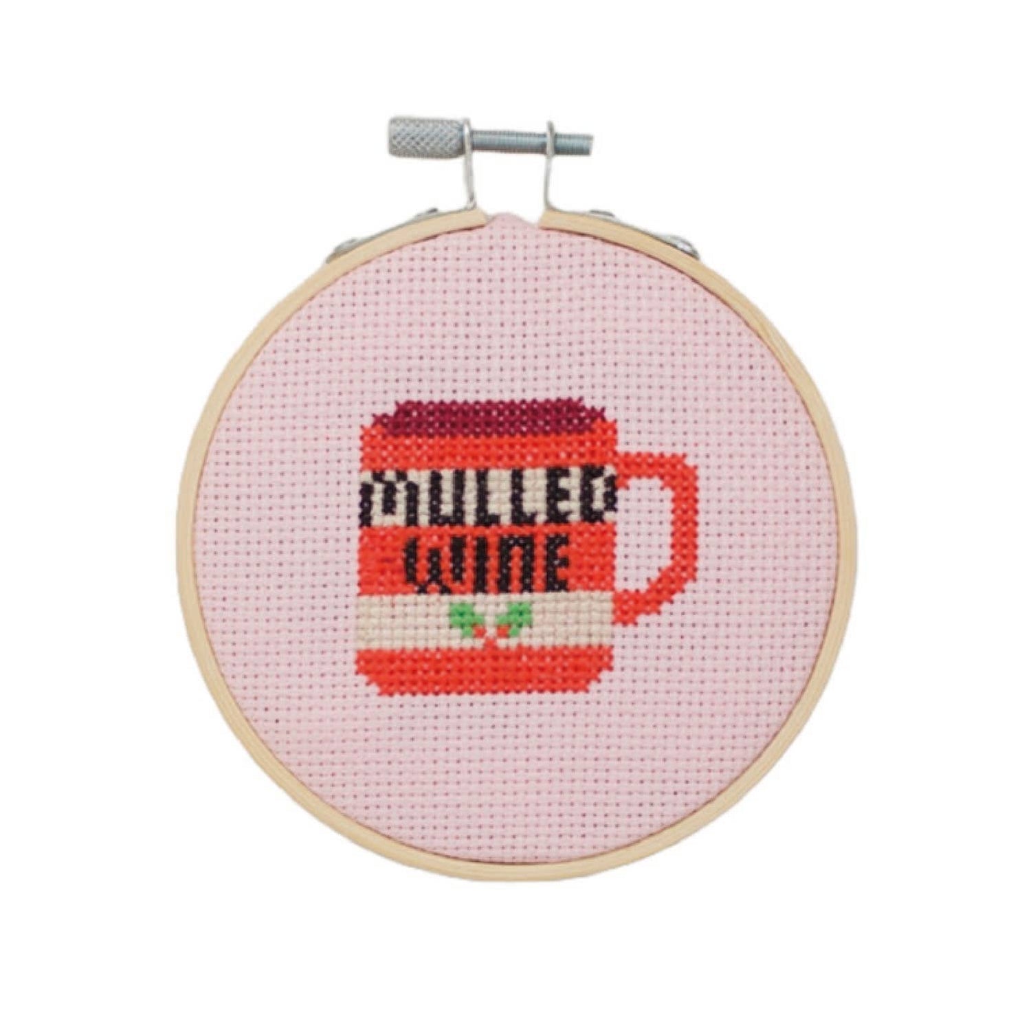 Mulled Wine Cross Stitch Kit by Cotton Clara