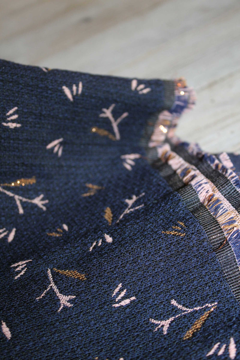 Blue Ramo Jacquard Fabric