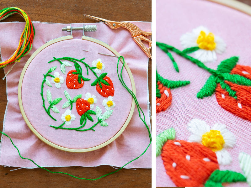 Holiday Decor:  Strawberries DIY Embroidered Ornament Kit by Antiquaria Mercantile