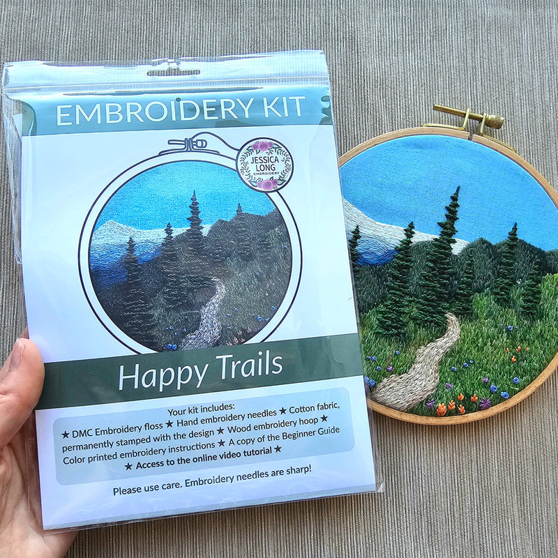 "Happy Trails" Landscape Embroidery Kit by Jessica Long Embroidery