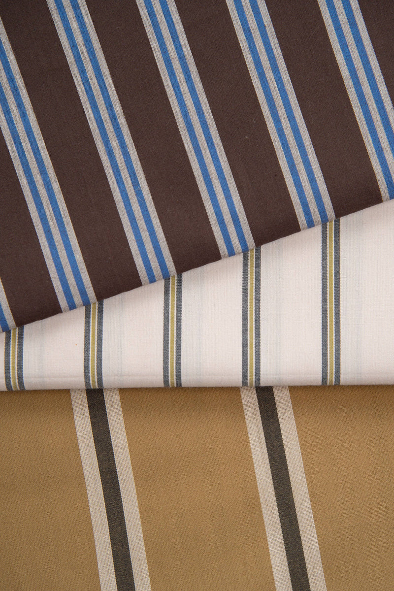 "Weave Line Oat Chocolate" Fabric