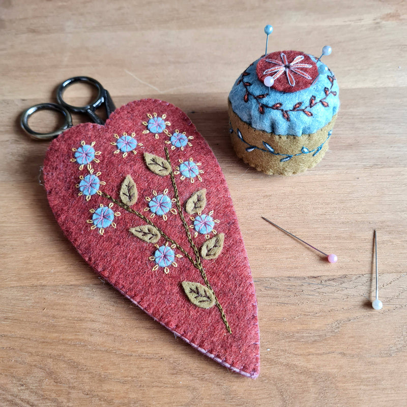 Scissors Pouch and Mini Pin Cushion Felt Craft Mini Kit by Corinne Lapierre