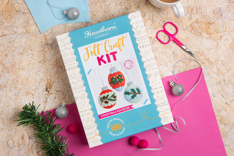 Christmas Baubles Felt Craft Kit | Christmas Craft Kit by Hawthron Handmade