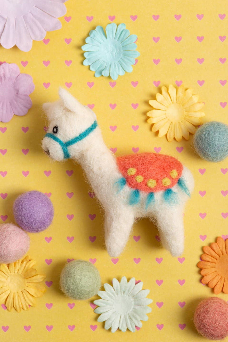 Alpaca Mini Needle Felting Kit | Beginners Craft Kit by Hawthron Handmade