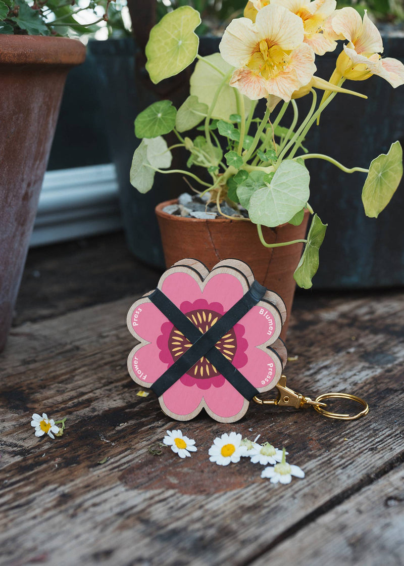 Keyring Flower Press in Pinks & Blues by Studio Ward