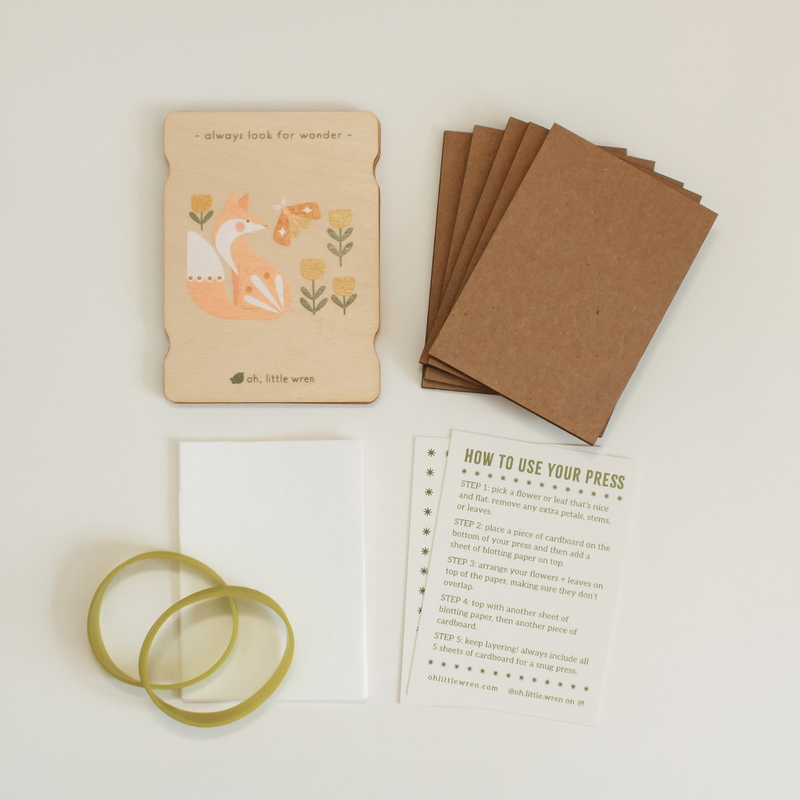 Little Nature Press - Mini Wooden Flower Press - Owl Design