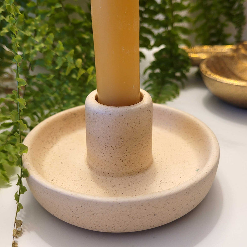 Nordic - Hygge style Ceramic Candlestick Holder by Eastvan Bees