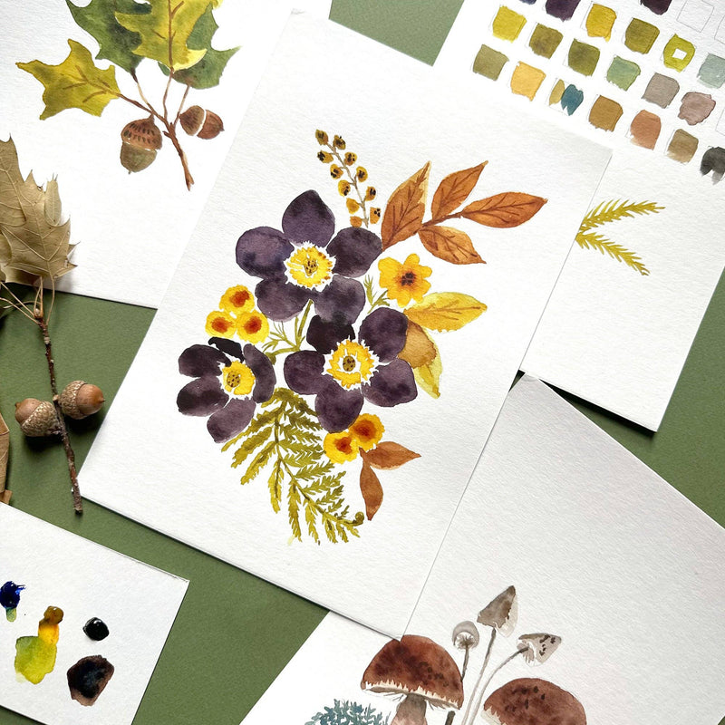 Watercolor Painting Kit : Autumn Botanicals by Antiquaria Mercantile