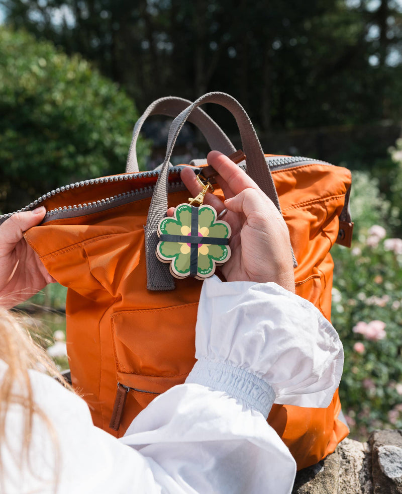 Greens and Yellows Keyring Flower Press by Studio Wald