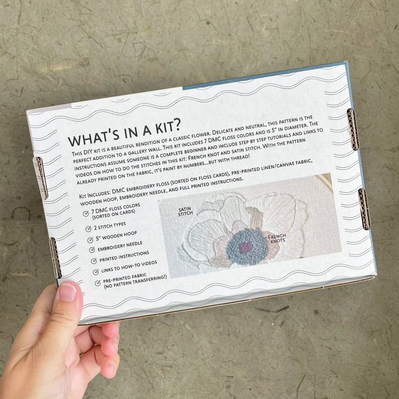 DIY Embroidery Kit - Anemone (5")