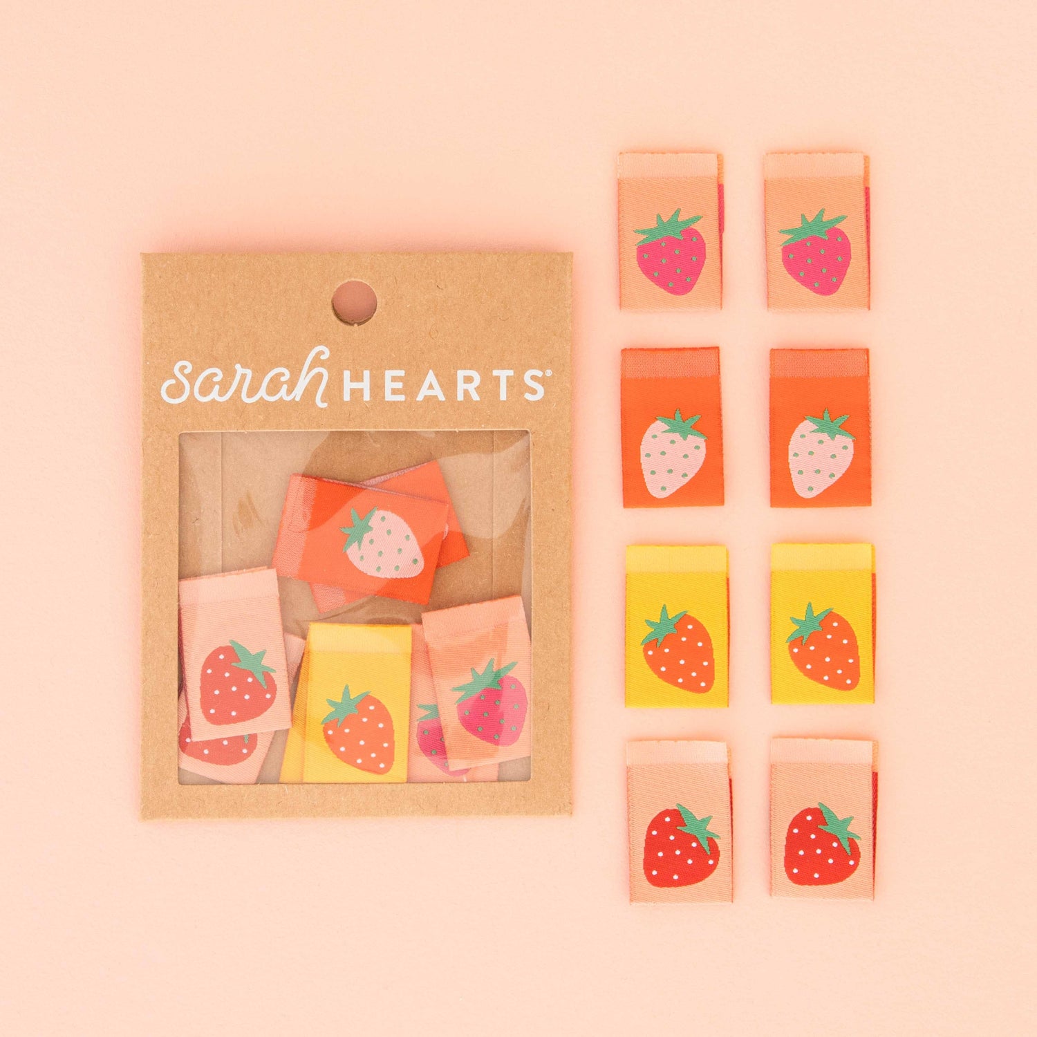Strawberry Multipack Woven Sewing Quilt and Garment Labels by Sarah Hearts