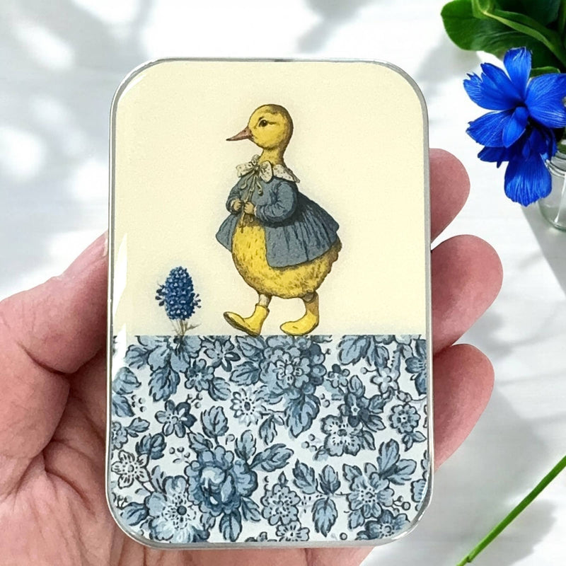 Duck and Flower notions tin