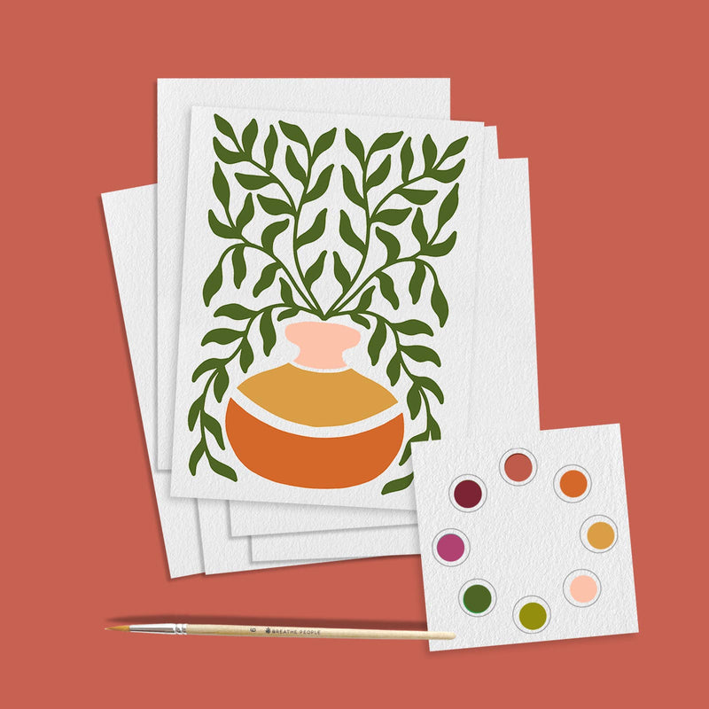 All in One Watercolour Postcard/Mini Print Kit: Abstract Flowers