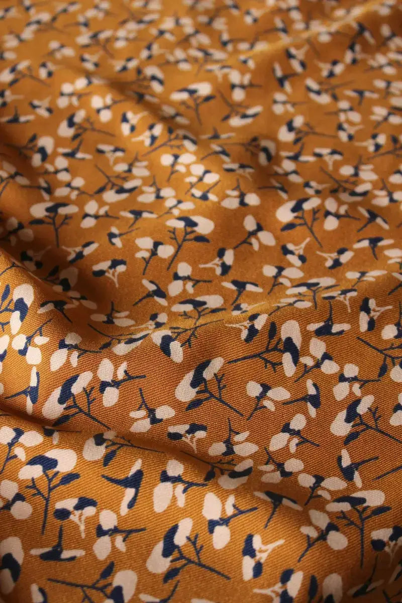 Yellow Curry Pinea Viscose Twill Fabric by Eglantine et Zoé