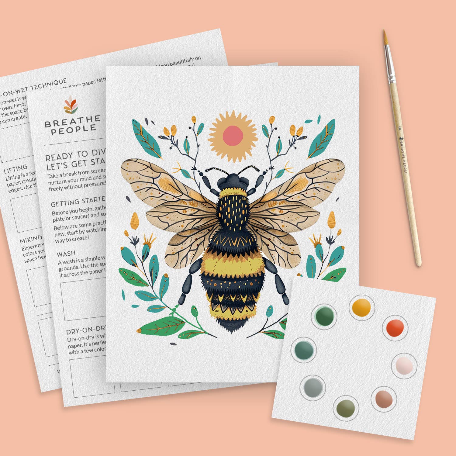 All-In-One Beginner Watercolour Kit - Honey Bee