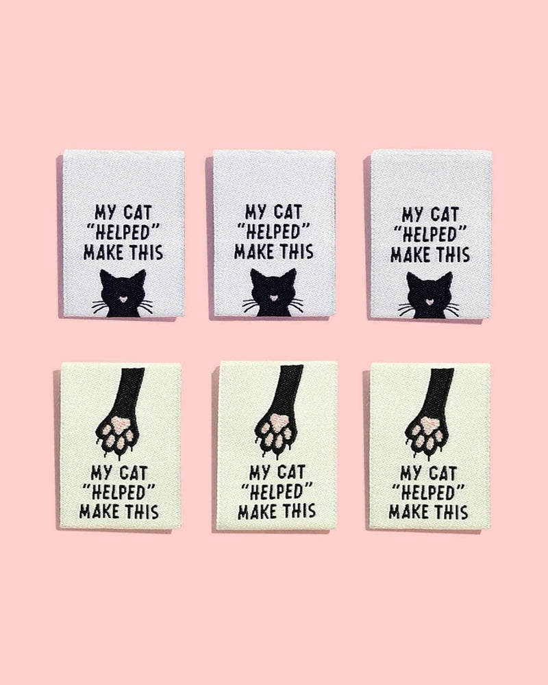My Cat "Helped" Make This Woven Labels
