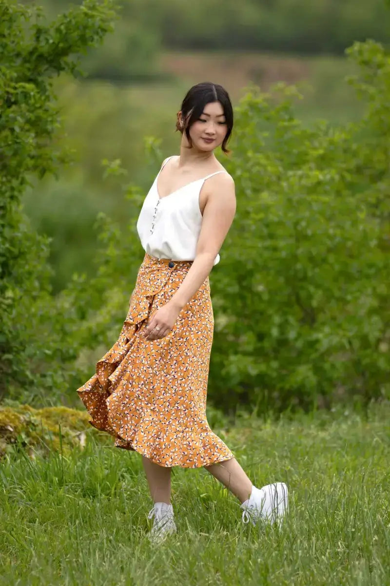 Yellow Curry Pinea Viscose Twill Fabric by Eglantine et Zoé
