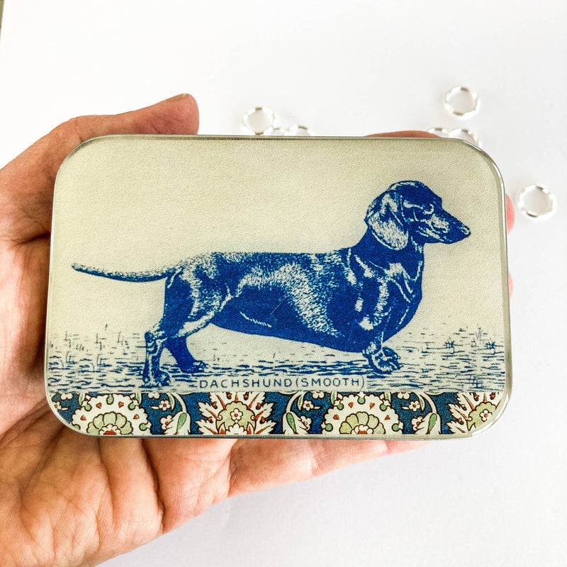 Dachshund notions tin