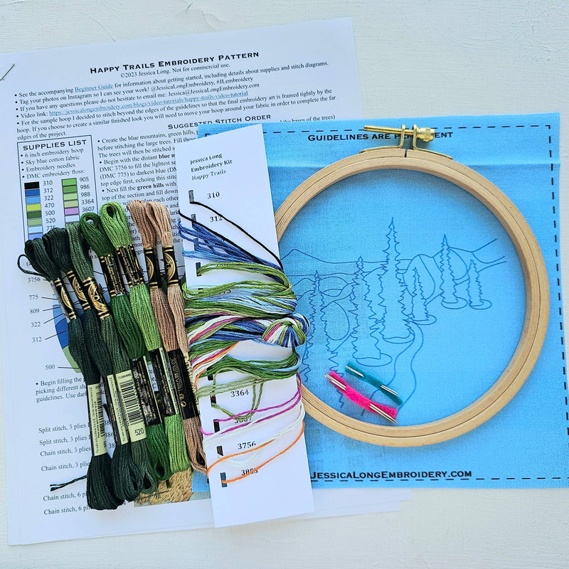"Happy Trails" Landscape Embroidery Kit by Jessica Long Embroidery