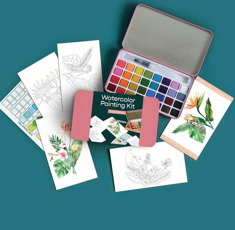 Tropical Florals Watercolour Painting Kit