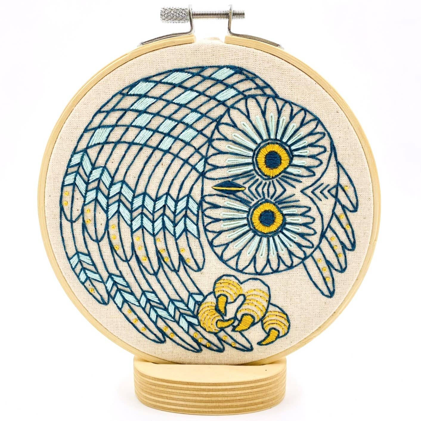 Saw Whet Owl Complete Embroidery Kit by Hook, Line & Tinker
