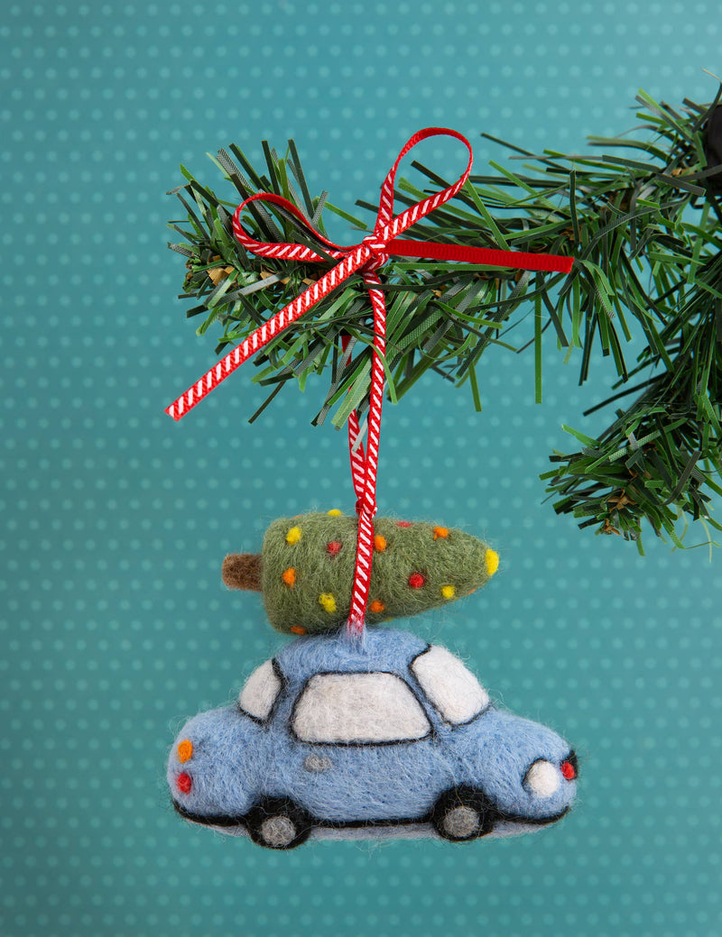 Christmas Car Mini Needle Felting Kit | Festive Craft Kit by Hawthron Handmade