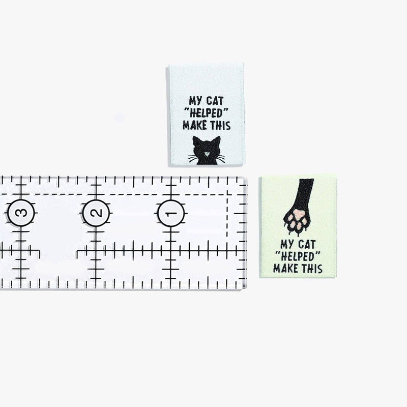 My Cat "Helped" Make This Woven Labels