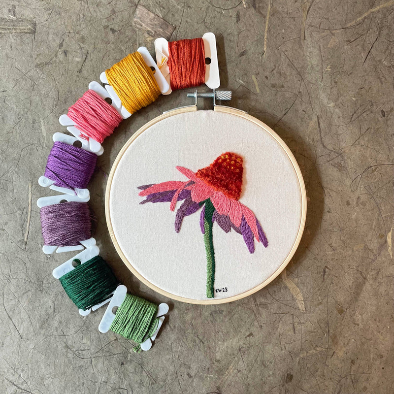 DIY Embroidery Kit - Coneflower (5")