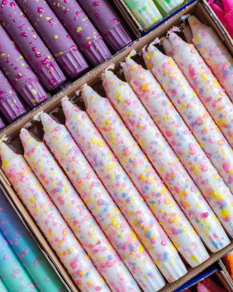 Nordtrice Taper candles- Summer vibes / Rainbow Confetti