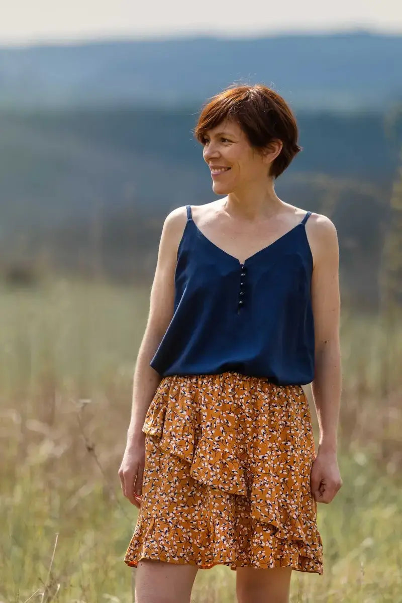 Yellow Curry Pinea Viscose Twill Fabric by Eglantine et Zoé