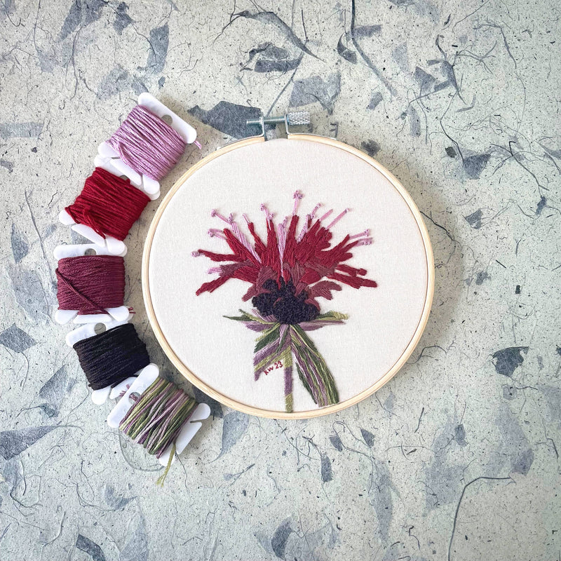 DIY Embroidery Kit - Bee Balm (5")