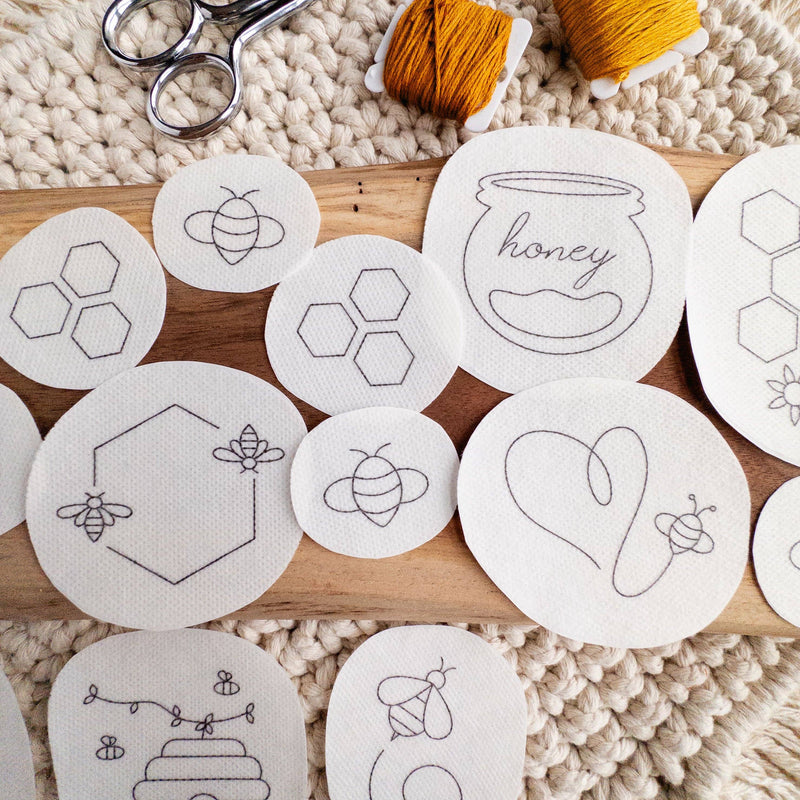 Bee Stick and Stitch Embroidery Patterns