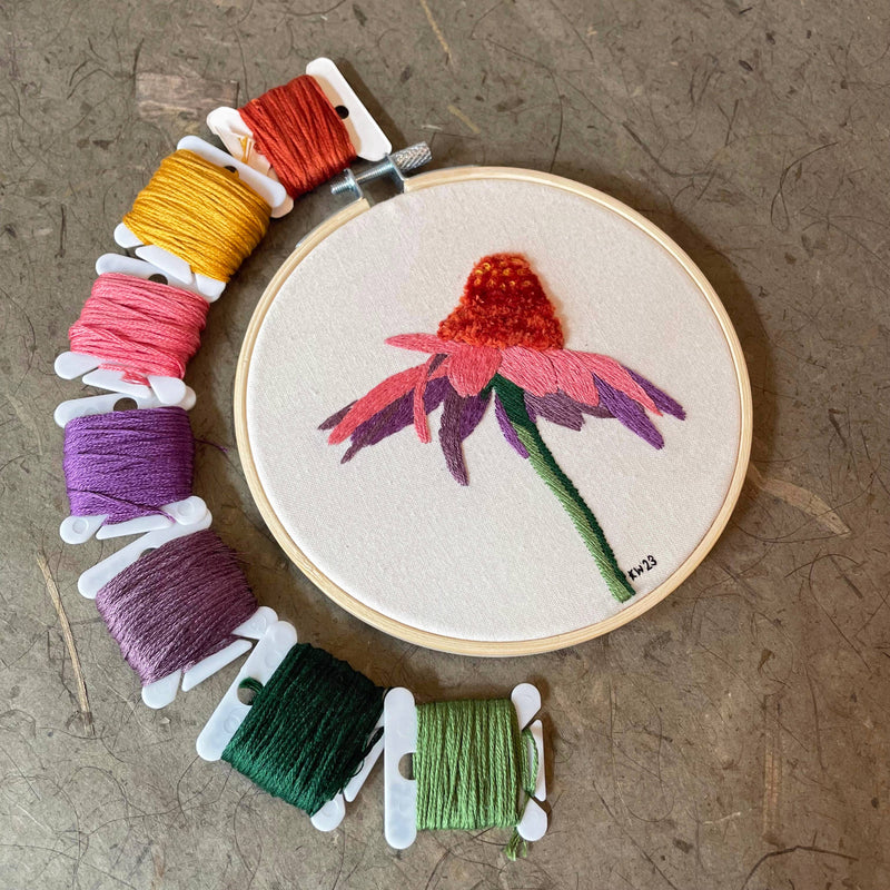 DIY Embroidery Kit - Coneflower (5")