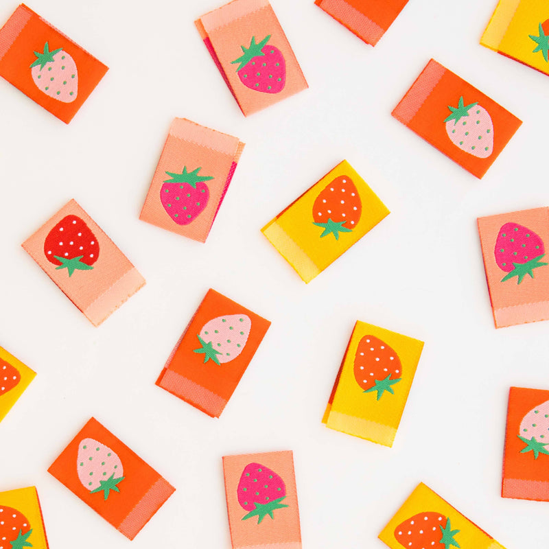 Strawberry Multipack Woven Sewing Quilt and Garment Labels by Sarah Hearts