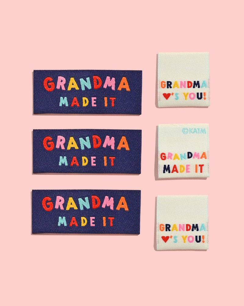 Grandma Made It/Grandma Loves You! Woven Labels | Case of 6 Units